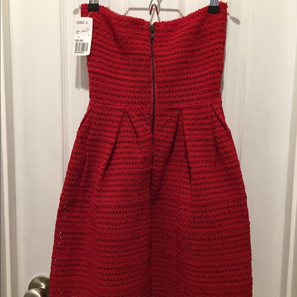 NWT Forever 21 Red Strapless Cocktail Mini Dress - Picture 3 of 8